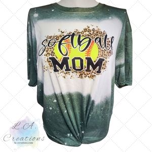 Softball Mom - Bleached Tee Sizes Small-3x